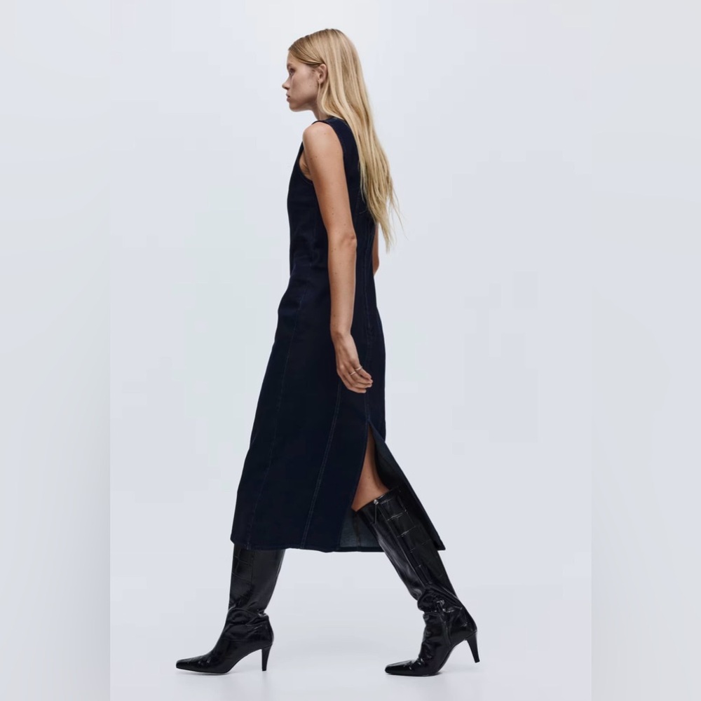 SLEEVELESS DENIM DRESS - Picture 5 of 6